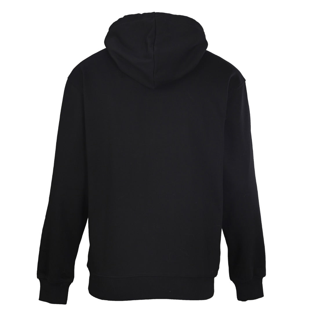 Black Burberry pullover hoodie with ribbed cuffs and hem.
