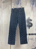 Louis Vuitton pants, dark blue straight-leg with allover pattern