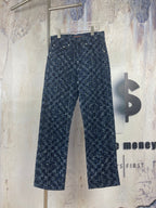 Louis Vuitton pants, dark blue straight-leg with allover pattern