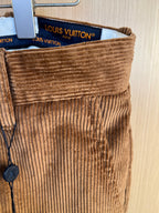 Corduroy pants waistband with branded interior label