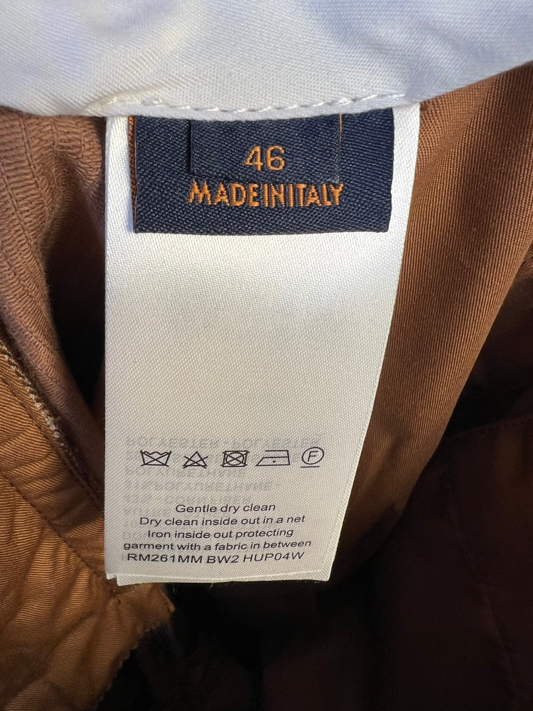 Corduroy pants size and care label, 46, Made in Italy