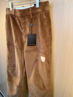 Corduroy pants with hanging Louis Vuitton tag, dark brown