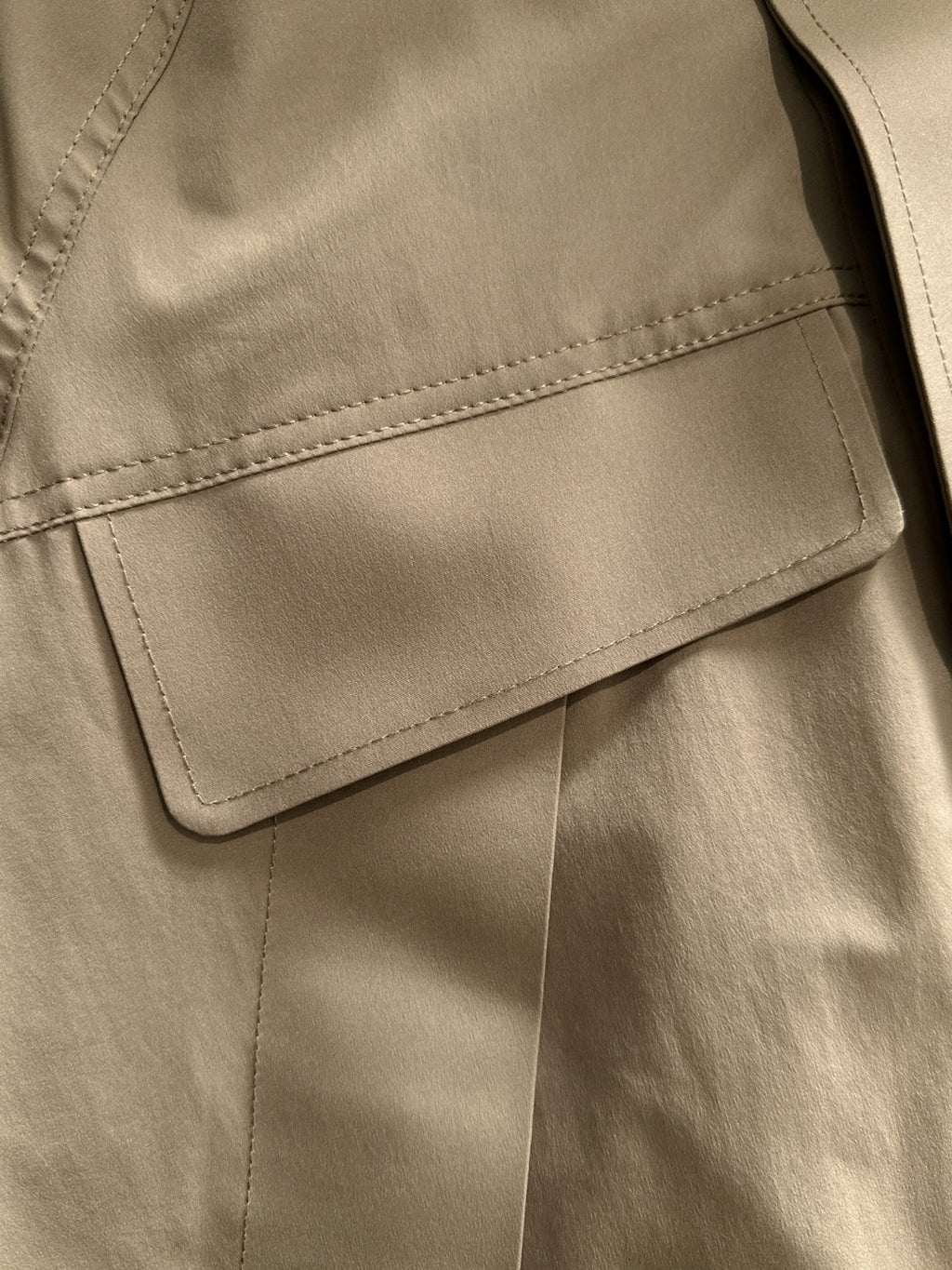Fendi parka jacket in light tan with flap chest pocket and visible stitching