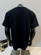 Black Gucci T-shirt back view on mannequin, crew neck and short sleeves