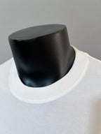 White Gucci T-shirt crew neck with ribbed collar detail, no visible graphic