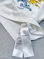 White Givenchy T-shirt with attached care label on the neckline