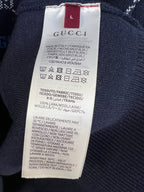 Gucci knit sweater care label, size L, on inside neck
