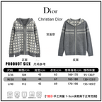Christian Dior jacket size chart with front and back measurements