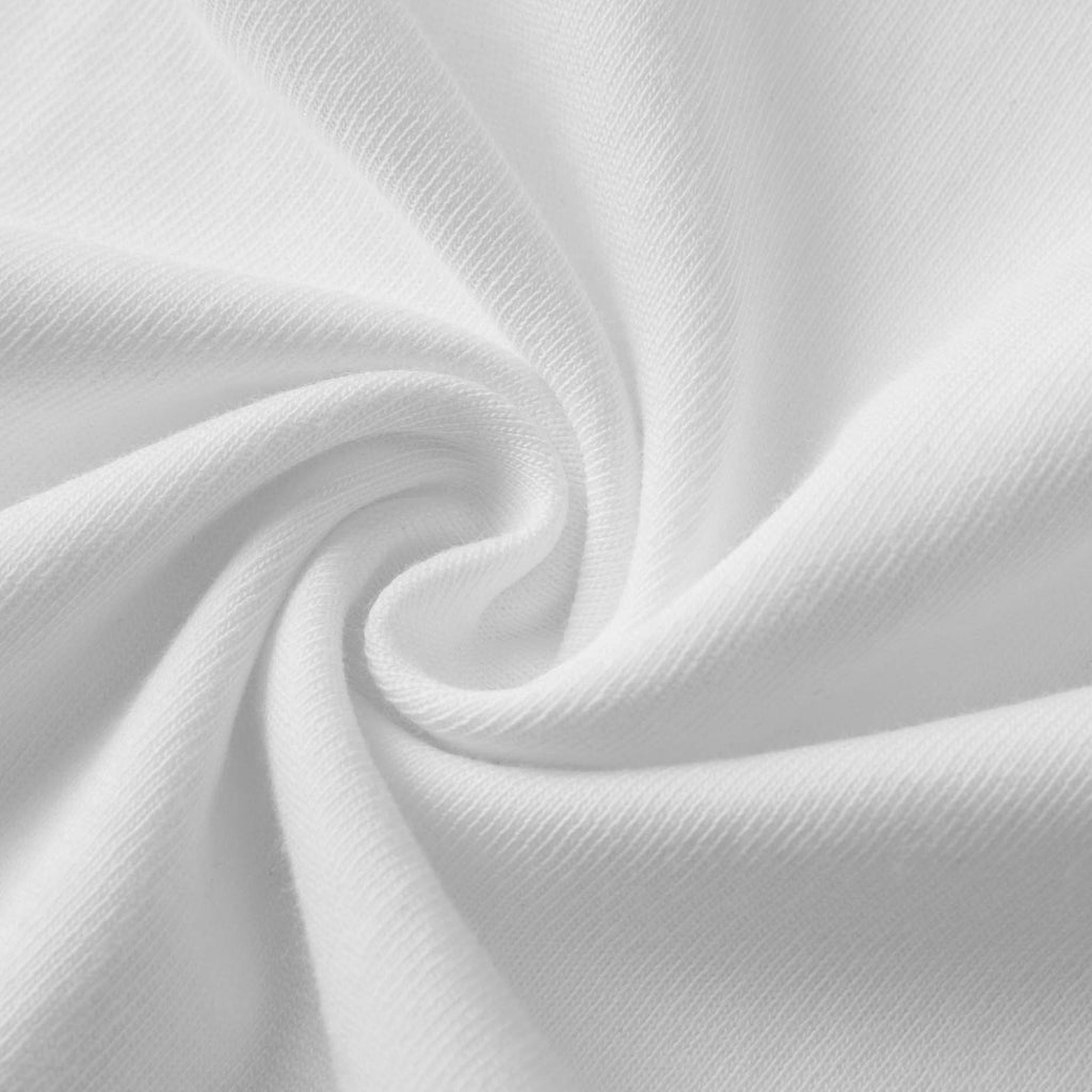 White T-shirt fabric close-up with visible knit texture