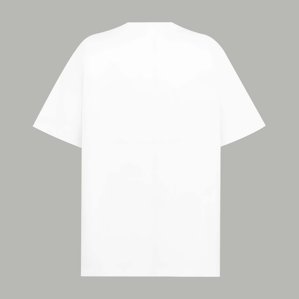 White short-sleeve T-shirt, plain back view