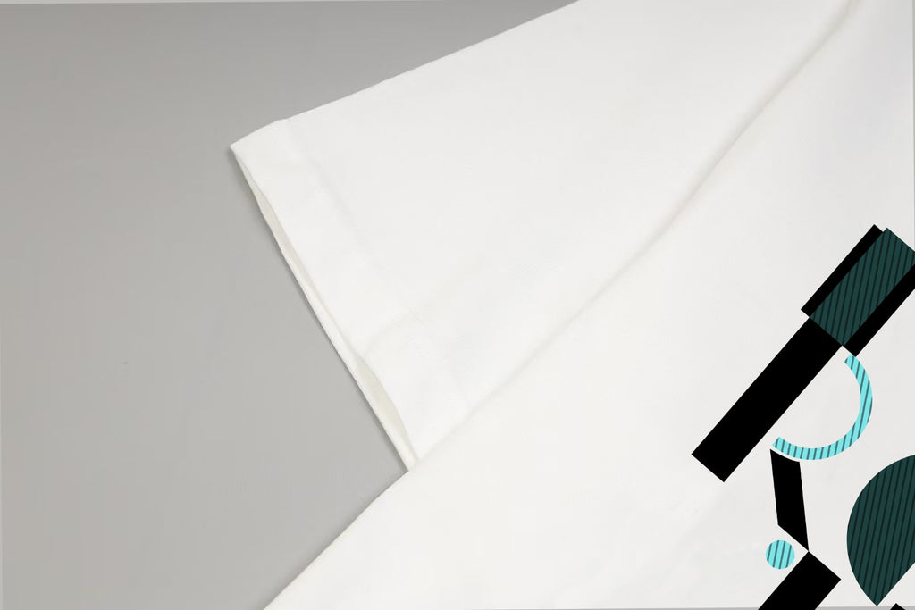 White Fendi T-shirt sleeve with partial graphic pattern print