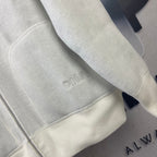 Dior zip hoodie sleeve cuff close-up with embroidered DIOR text