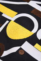 Fendi black T-shirt with large multicolor FENDI lettering graphic detail