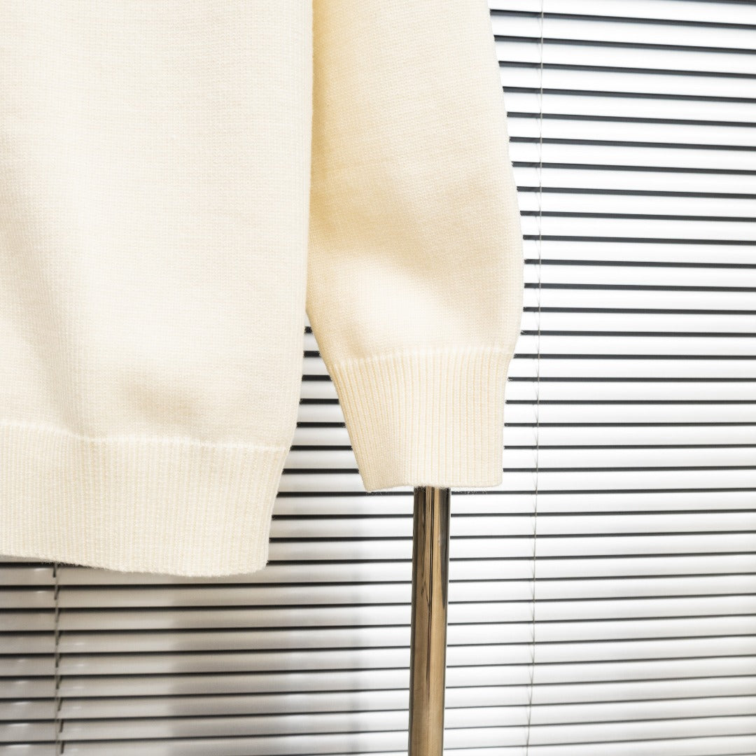 Stone Island cream knit cardigan sleeve hem cuff