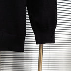 Black knit jacket sleeve hem with ribbed cuff