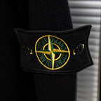 Stone Island knit sleeve with embroidered compass logo patch