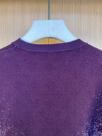 Louis Vuitton crewneck T-shirt collar in dark purple knit with small light speckle print