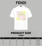 Fendi white T-shirt front view with multicolor graphic