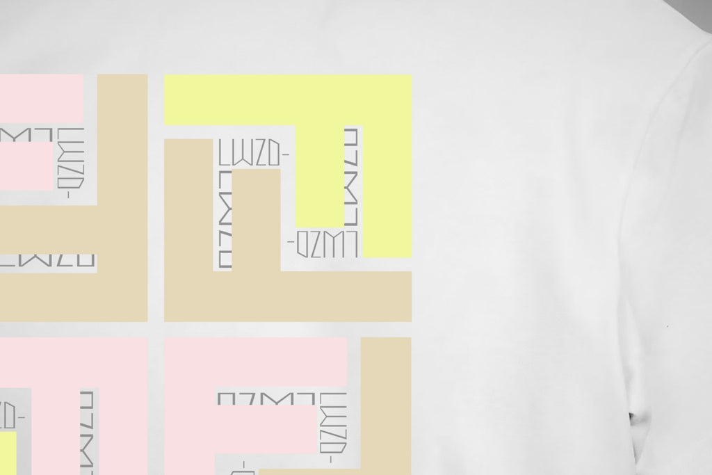 Fendi white T-shirt chest graphic with multicolor blocks