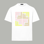 Fendi white T-shirt with multicolor logo graphic on chest