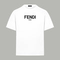 White Fendi short-sleeve T-shirt with FENDI ROMA chest print