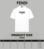 White short-sleeve T-shirt front with FENDI and ROMA logo