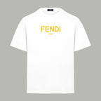 White Fendi short-sleeve T-shirt with FENDI Roma logo on chest