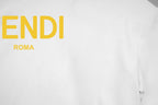 White short-sleeve T-shirt chest with FENDI Roma logo