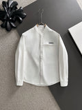 Dior long-sleeve shirt, white cotton, front button placket and collar