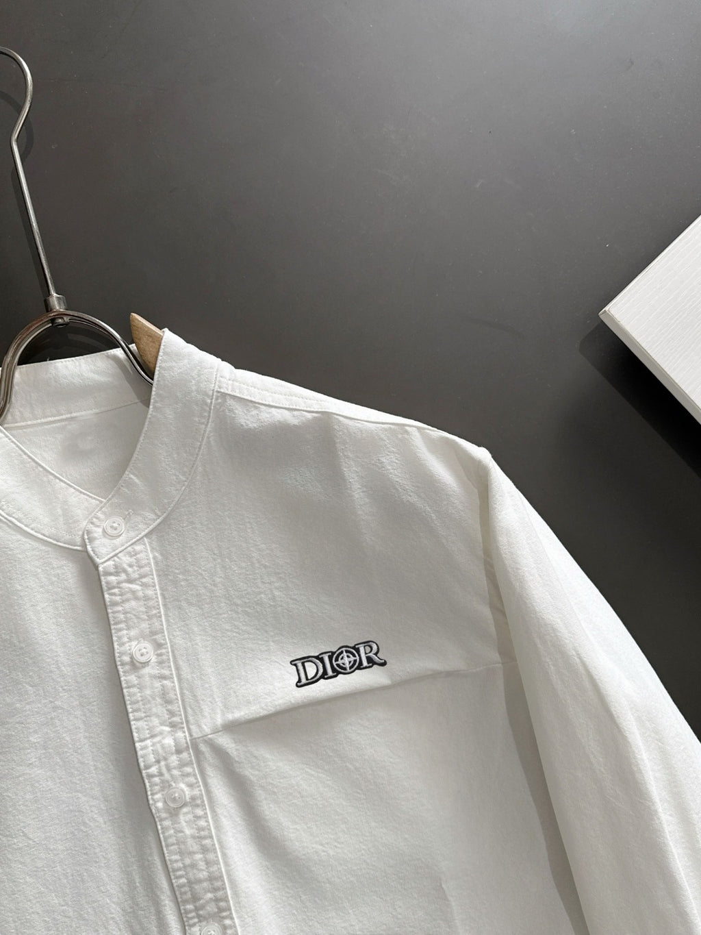 Dior long-sleeve shirt, white with Dior logo on the chest