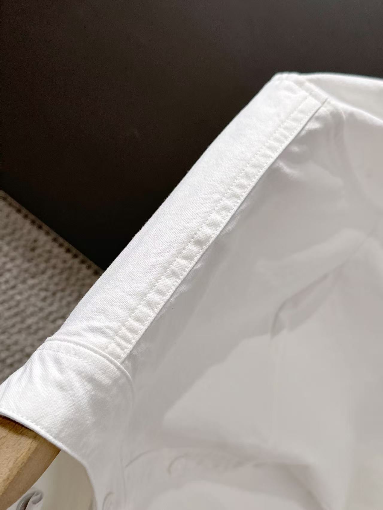 Dior long-sleeve shirt, white with smooth shoulder seam
