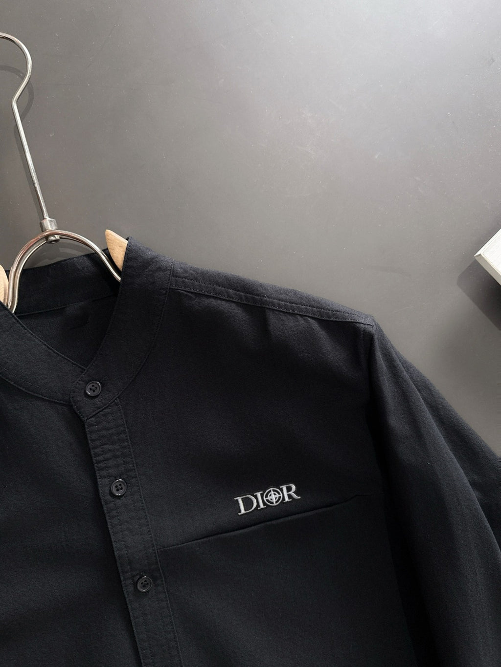 Dior long-sleeve button-up shirt with Dior logo on chest pocket area