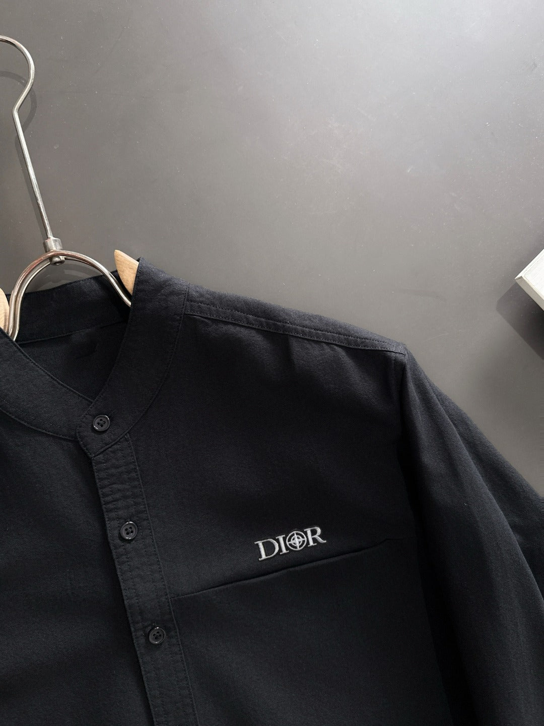 Dior long-sleeve button-up shirt with Dior logo on chest pocket area