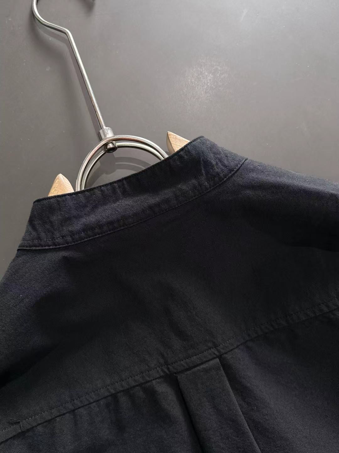 Dior long-sleeve shirt back with pleated yoke and buttoned front hemline