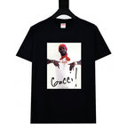Stussy black graphic T-shirt with 'Gucci' portrait print