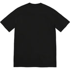 Black T-shirt with crew neck and short sleeves, plain back view