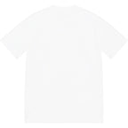 Stussy T-shirt, white solid with crew neck, plain back view
