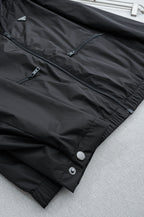 Prada long jacket with snap cuffs and side seam zipper detail
