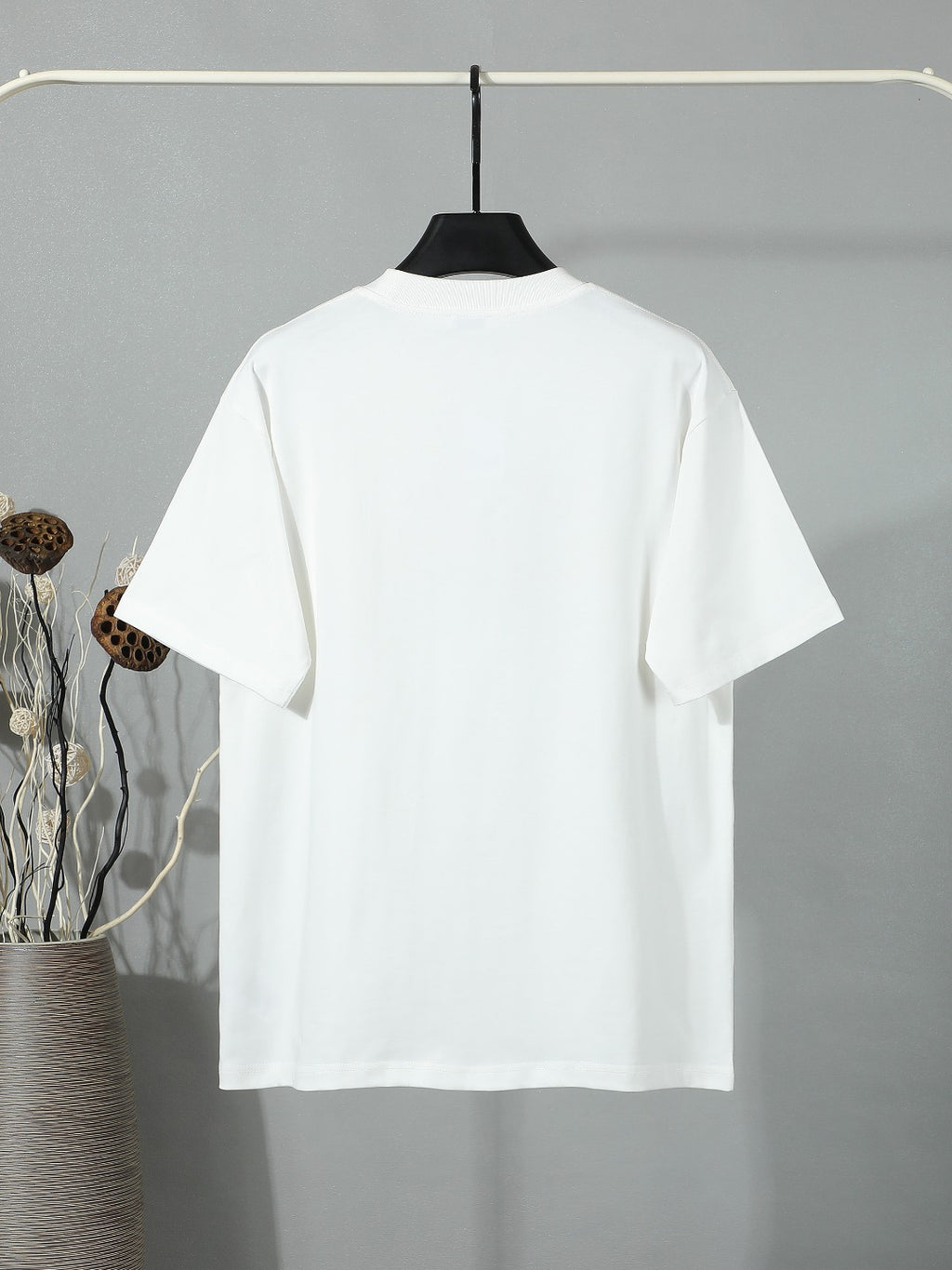 White crewneck T-shirt, plain back view