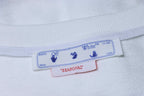Off-white sweatshirt inside neck label with care and brand text