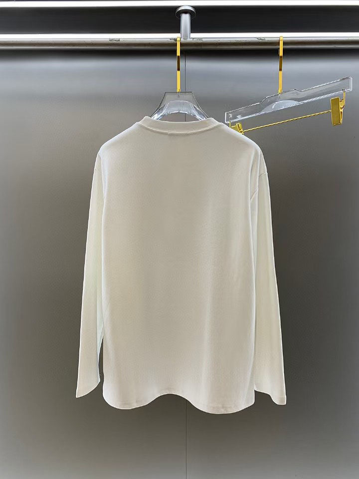 Versace long-sleeve T-shirt, off-white/cream, plain back view
