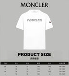 White Moncler T-shirt front with small chest logo and sleeve crest