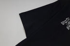 Black Moncler short-sleeve T-shirt with small embroidered logo on sleeve/side
