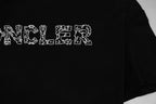 Black Moncler T-shirt with large front logo graphic print