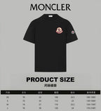 Black Moncler T-shirt with chest logo patch and small sleeve logo