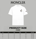 White Moncler short-sleeve T-shirt with small chest logo and sleeve patch