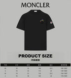 Black Moncler crewneck T-shirt with chest emblem and sleeve patch