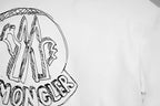 Moncler short-sleeve T-shirt close-up of circular front logo graphic print