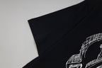 Black Moncler short-sleeve T-shirt with partial front graphic print