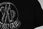 Black Moncler short-sleeve T-shirt with large front logo graphic
